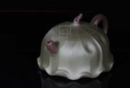 《荷葉》宜興名家紫砂壺工藝美術(shù)師手工民國綠，紫泥功夫茶具茶壺家用