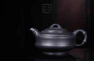 《雙線竹鼓》宜興紫砂壺工藝美術師手工茶壺茶具石黃泥雙線竹鼓