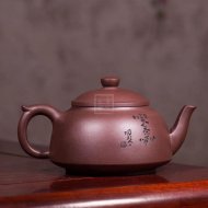 《笠帽》宜興紫砂壺工藝美術師純手工全底槽青泡茶壺茶具