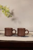 《帶把竹節品茗杯》