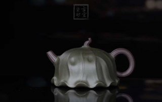《荷葉》宜興名家紫砂壺工藝美術師手工民國綠，紫泥功夫茶具茶壺家用