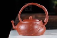 《佛肚竹提梁》宜興紫砂壺套裝家用工藝美術師沈洪斌手工降坡泥名家功夫茶壺茶具