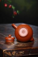 《飛鷹》宜興紫砂壺工藝美術師手工茶壺梨皮朱泥