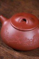 《景舟石瓢》宜興助理工藝美術(shù)師手工紫砂壺紅皮龍料茶壺石瓢茶具