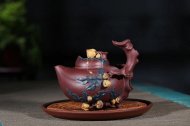 《多子多?！芬伺d紫砂壺高級工藝美術師純手工底槽青中壺茶具泡茶壺創(chuàng)新壺