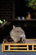 《幽竹》宜興紫砂壺純全手工名家大師優質青灰泥家用泡茶器花器