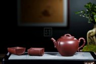 《馨竹套組》宜興紫砂壺高級工藝美術師手工名家家用禮品茶具套裝優質紫茄泥宮燈
